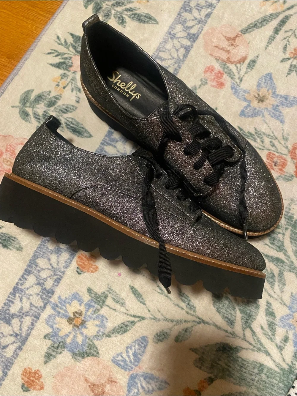 Shellys London Glitter Platform Creepers